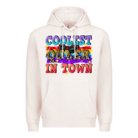 Pale Pink Coolest queer in town Premium Hoodie - CowGirlArtShop