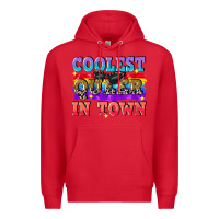 Red Coolest queer in town Premium Hoodie - CowGirlArtShop
