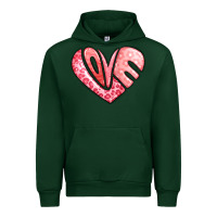 Forest Green heart shaped love valentine's day Urban Hoodie - LillyAllenDesigns