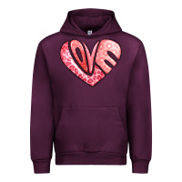 Mauve Wine heart shaped love valentine's day Urban Hoodie - LillyAllenDesigns