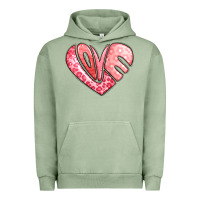 Pigment Oil Green heart shaped love valentine's day Urban Hoodie - LillyAllenDesigns