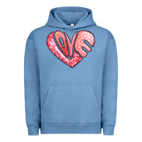 Pigment Pebble Blue heart shaped love valentine's day Urban Hoodie - LillyAllenDesigns