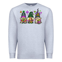 Heather Grey mardi gras gnomes Premium Sweatshirt - OliviaCreatesArt
