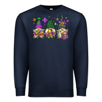 Navy mardi gras gnomes Premium Sweatshirt - OliviaCreatesArt