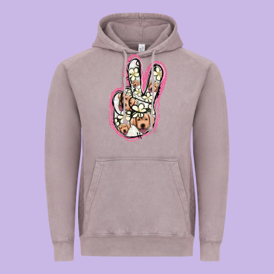 Jack Russel Peace Sign Vintage Hoodie Designed By Jasminsmagicworld