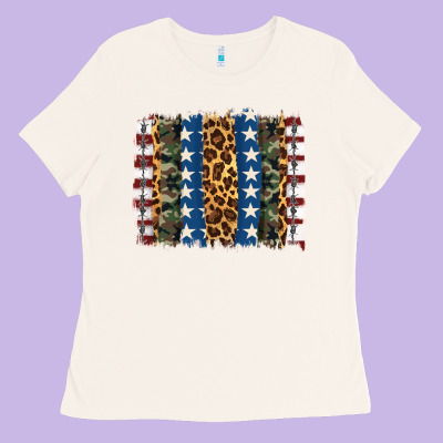 Usa Army Pattern Brushstroke Ladies Tee Designed By Artiststas