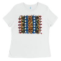 White usa army pattern brushstroke Ladies Tee - Artiststas