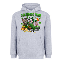 Heather Grey Shamrock farm Heavyweight Hoodie - CowGirlArtShop