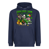 Navy Shamrock farm Heavyweight Hoodie - CowGirlArtShop