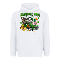 White Shamrock farm Heavyweight Hoodie - CowGirlArtShop