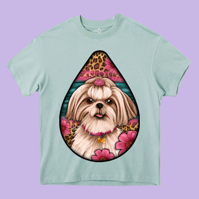 Shih Tzu Teardrop Earrings Heavy Core Tee Designed By Artiststas