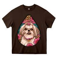 Chocolate Brown shih tzu teardrop earrings Heavy Core Tee - Artiststas