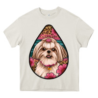 Cream shih tzu teardrop earrings Heavy Core Tee - Artiststas