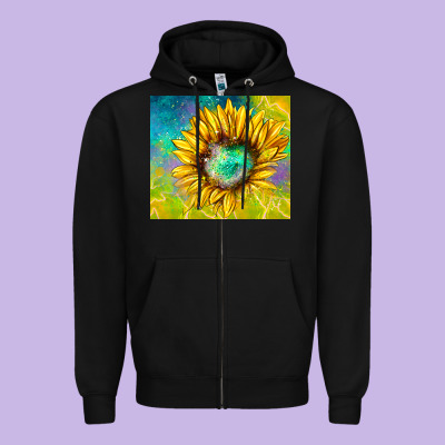 Sparkling Sunflower Zipper Hoodie Designed By Tumblerdesignbyshophia