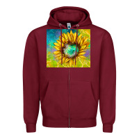 Burgundy sparkling sunflower Zipper Hoodie - TumblerDesignByShophia