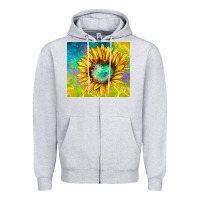 Heather Grey sparkling sunflower Zipper Hoodie - TumblerDesignByShophia