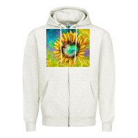 Oatmeal Heather sparkling sunflower Zipper Hoodie - TumblerDesignByShophia
