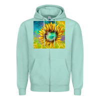 Seafoam sparkling sunflower Zipper Hoodie - TumblerDesignByShophia