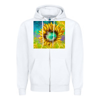 White sparkling sunflower Zipper Hoodie - TumblerDesignByShophia