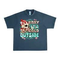 Midnight Navy baby its cold outside skeleton Urban Heavy Tee - MaliasSmallBusiness