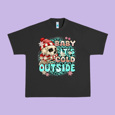 Baby Its Cold Outside Skeleton Urban Heavy Tee Designed By Maliassmallbusiness