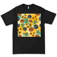 Black leopard pumpkin cactus sunflower seamless Premium Tee - AdoDesignShop