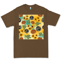 Cacao leopard pumpkin cactus sunflower seamless Premium Tee - AdoDesignShop