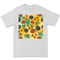 Dove Grey leopard pumpkin cactus sunflower seamless Premium Tee - AdoDesignShop