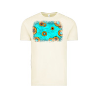 Vintage Arctic turquoise gemstone sunflower background Vintage Tee - JahusDesignShop