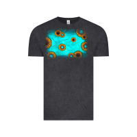 Vintage Black turquoise gemstone sunflower background Vintage Tee - JahusDesignShop