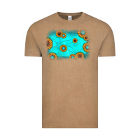Vintage Coffee turquoise gemstone sunflower background Vintage Tee - JahusDesignShop