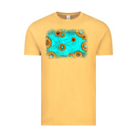 Vintage Mustard turquoise gemstone sunflower background Vintage Tee - JahusDesignShop