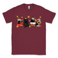 Burgundy christmas cats Classic Tee - MaliasSmallBusiness