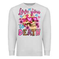 Dove Grey love you to death olivia Premium Sweatshirt - OliviaCreatesArt