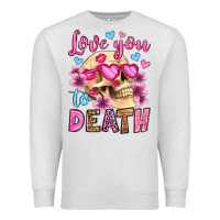 Oatmeal Heather love you to death olivia Premium Sweatshirt - OliviaCreatesArt