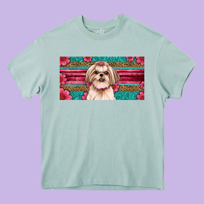 Shih Tzu License Plate Heavy Core Tee Designed By Artiststas