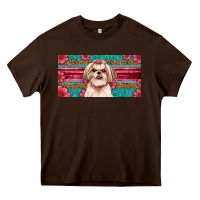 Chocolate Brown shih tzu license plate Heavy Core Tee - Artiststas
