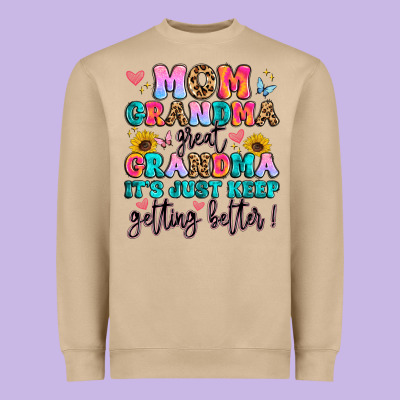 Mom Grandma Great Grandma It's Just Keeps Getting Heavyweight Sweatshirt Designed By Artiststas