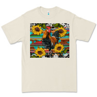 Bone western coop animals rooster sunflowers cowhide wooden serape glitter Premium Tee - Artiststas