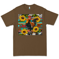 Cacao western coop animals rooster sunflowers cowhide wooden serape glitter Premium Tee - Artiststas