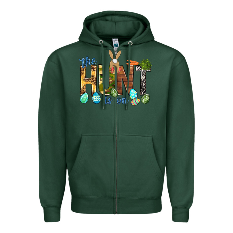 The Hunt Is On With Eggs Easter Day Zipper Hoodie by HowdyJamesFarm | Teevron