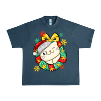 Midnight Navy Christmas wreaths cat Urban Heavy Tee - MaliasSmallBusiness