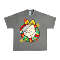 Christmas Wreaths Cat Urban Heavy Tee | Teevron