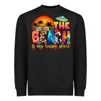 Black the beach is my happy place Heavyweight Sweatshirt - Artiststas