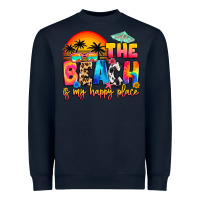Navy the beach is my happy place Heavyweight Sweatshirt - Artiststas