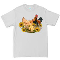Dove Grey western coop animals farm chicken chick rooster sunflowers Premium Tee - Artiststas