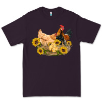 Plum western coop animals farm chicken chick rooster sunflowers Premium Tee - Artiststas