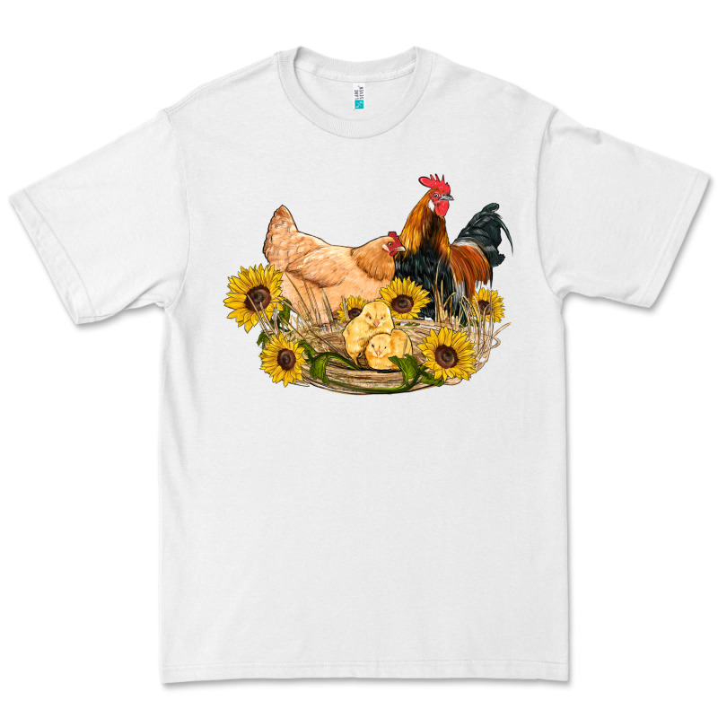 Western Coop Animals Farm Chicken Chick Rooster Sunflowers Premium Tee by Artiststas | Teevron