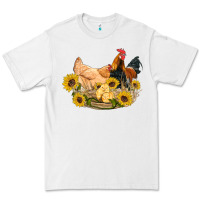 White western coop animals farm chicken chick rooster sunflowers Premium Tee - Artiststas