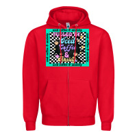 Red fueled by ıced coffee and anxiety Zipper Hoodie - TumblerDesignByShophia